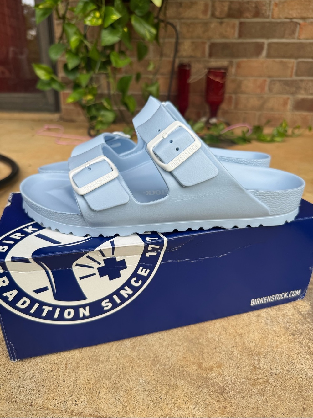 Birkenstock Arizona EVA Sandals in Light Blue